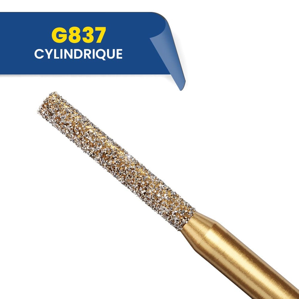 Fraises diamantées Cylindrique G837 (boîte de 5) - Diatech