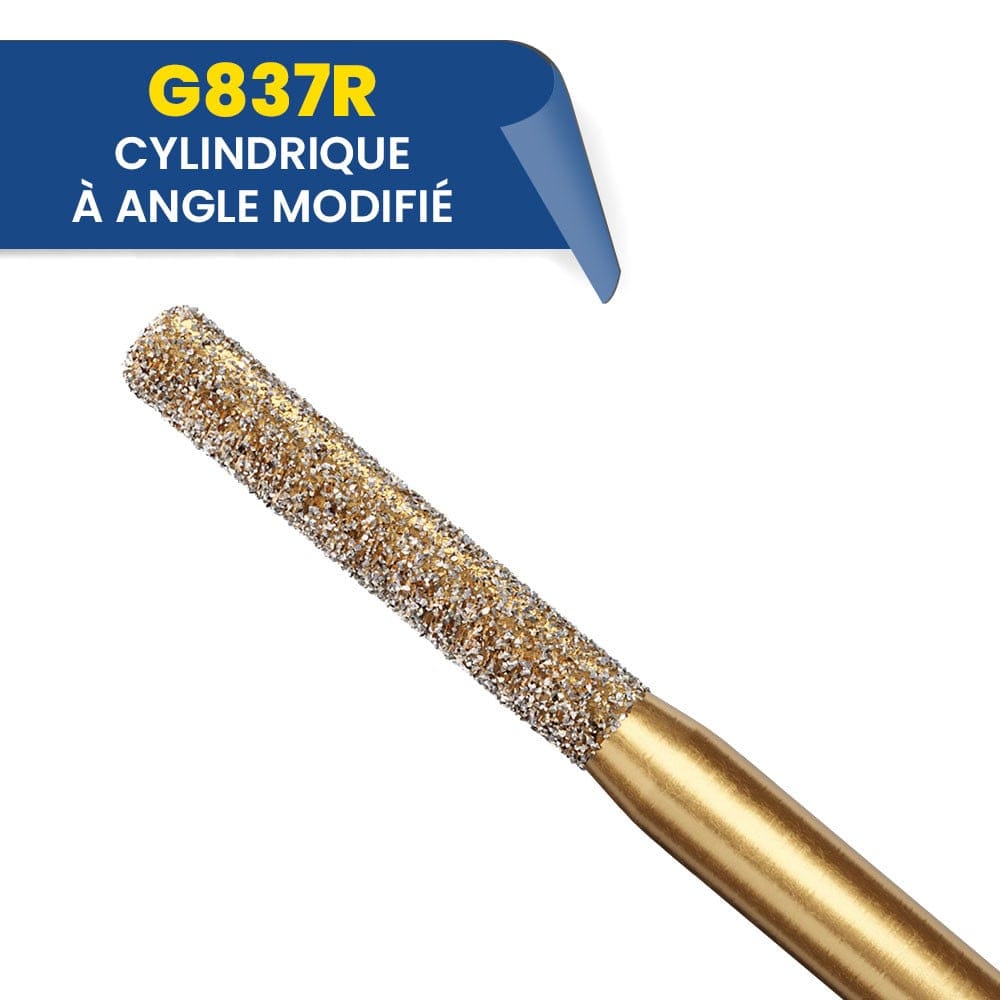 Fraises diamantées Cylindrique G837R (boîte de 5) – Diatech