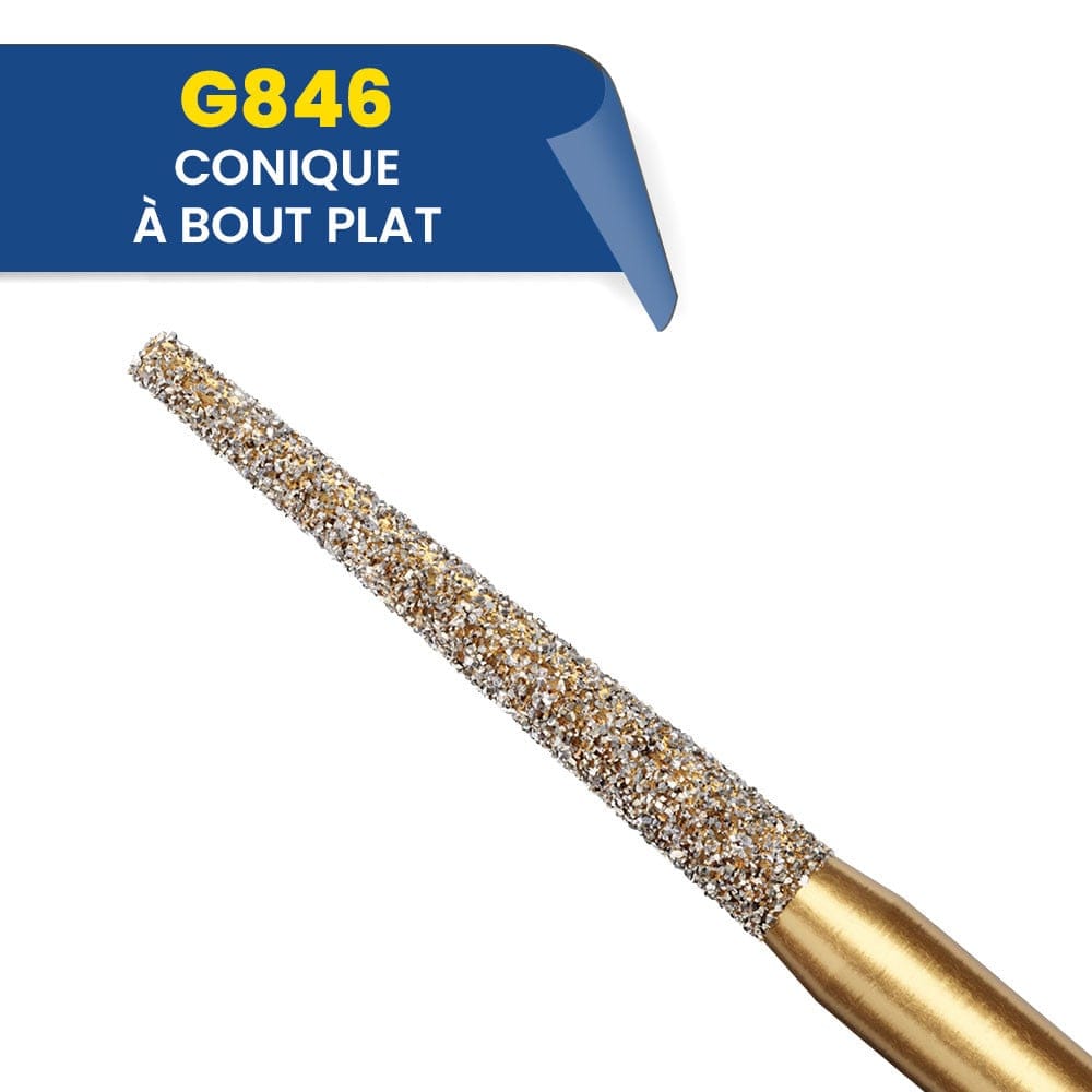 Fraise diamantée Conique bout plat G846 (B/5) - Diatech