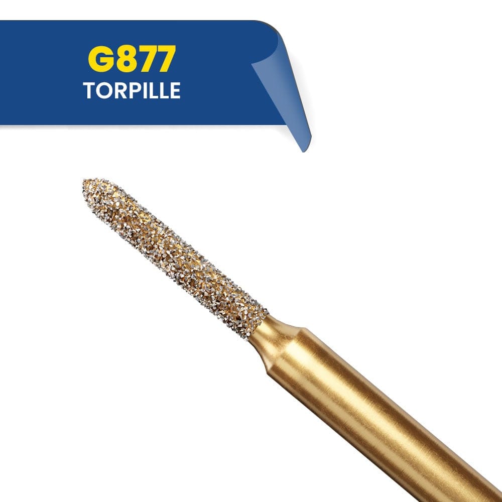 Fraise diamantée Torpilles G877 (bte de 5) - Diatech